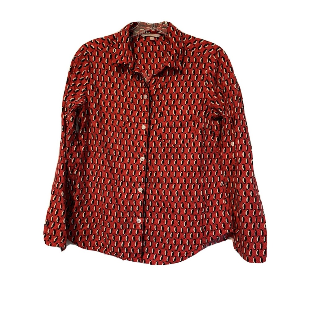 Victoria's Secret Size XS Dreamer‎ Penguin Pajama Top Cotton Shirt Red